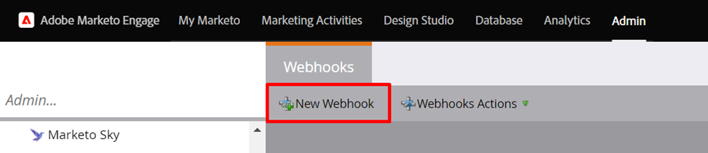 New Webhook Tab