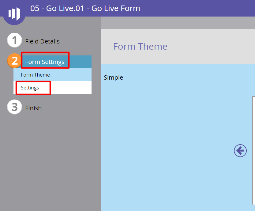 Form Settings