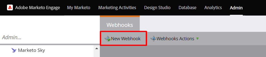 New Webhook Tab