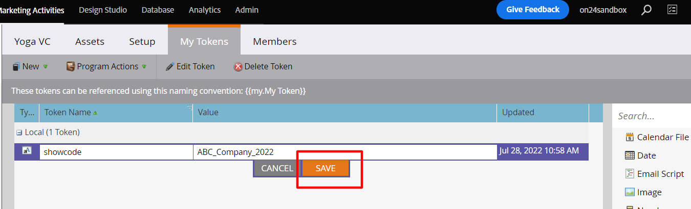 Save Button