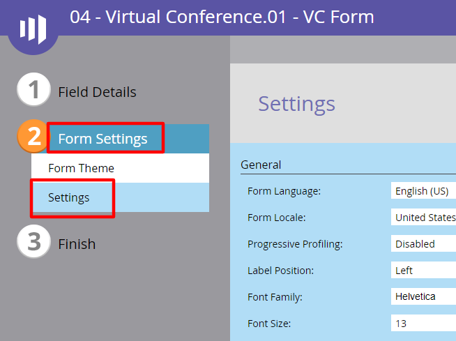 Form Settings