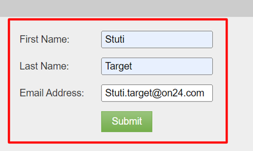 Landing Page Form Opens