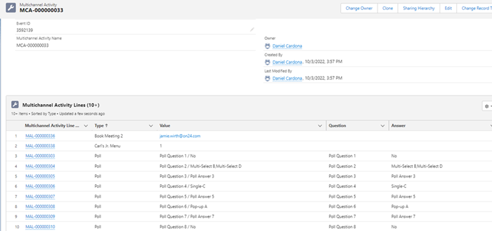 Multichannel Activity Attendee Lines