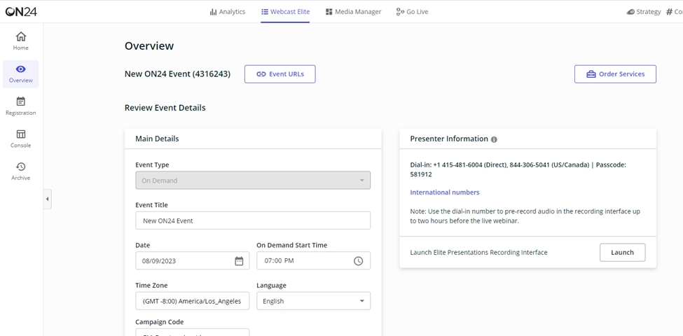 ON24 Webinar Created
