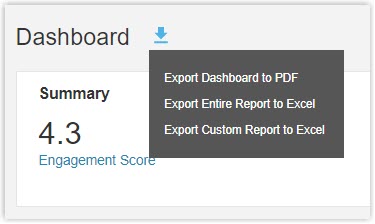 Export dashboard