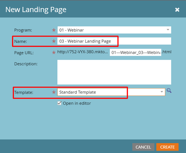 New Landing Page Fields