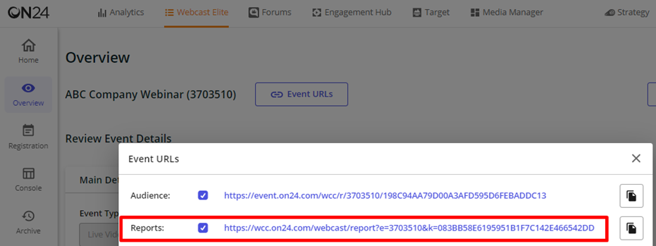 Reports Hyperlink