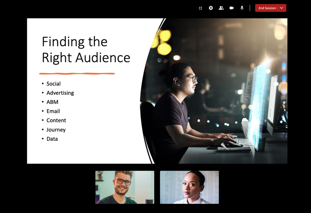 Full screen with two presenters
