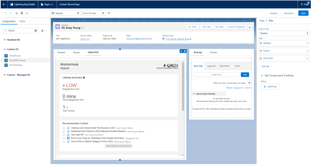 Updating Contact and Lead Page Layouts