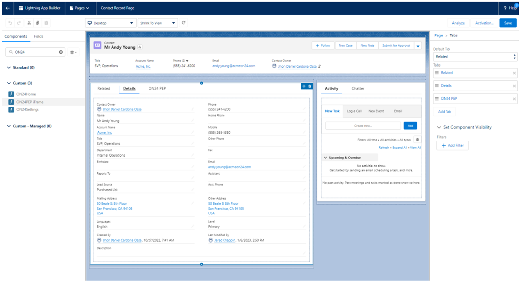Updating Contact and Lead Page Layouts 2