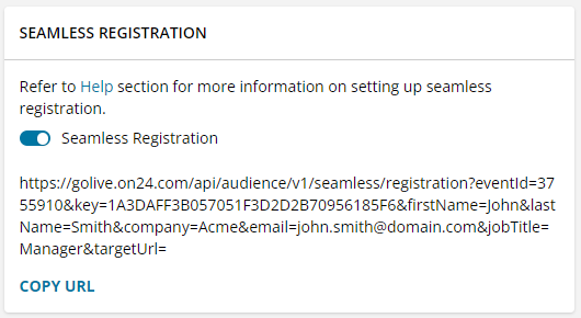 Seamless registration go live