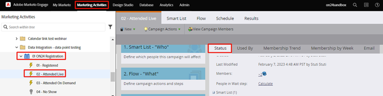 Status Tab