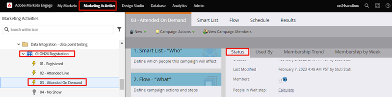 Status Tab