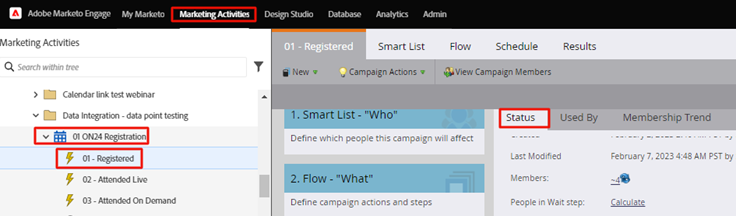 Status Tab