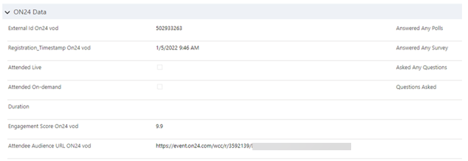 ON24 Attendee Record Data