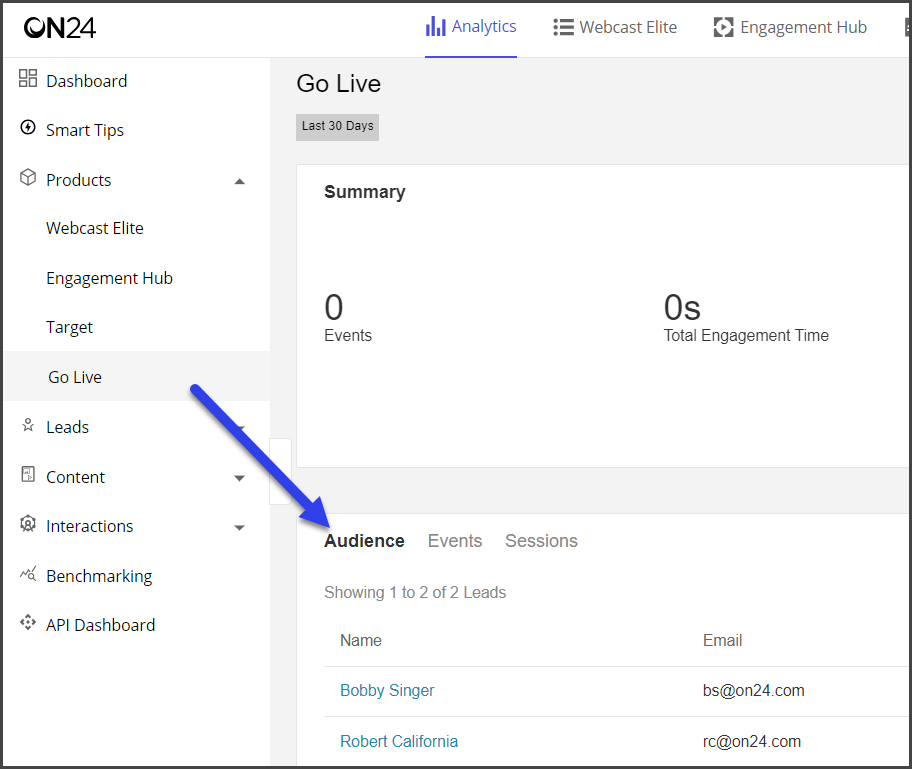 from analytics choose go live to see data.png