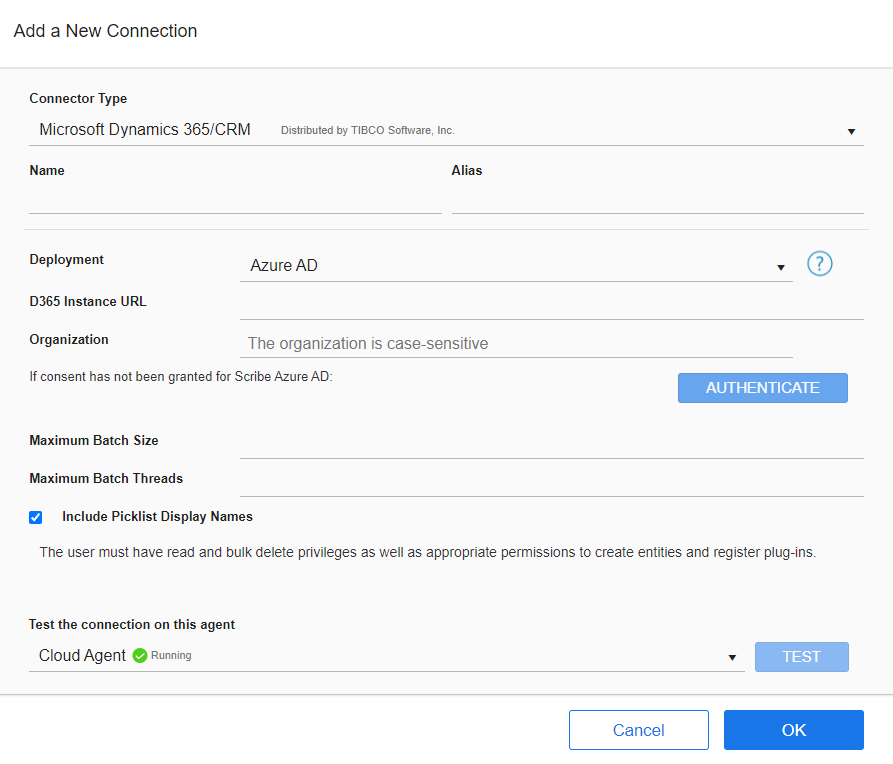 Scribe MSFT Dynamics Connection